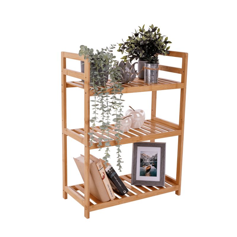 Regál, 53cm, 3-policový, prírodný bambus, FIORE TYP 1