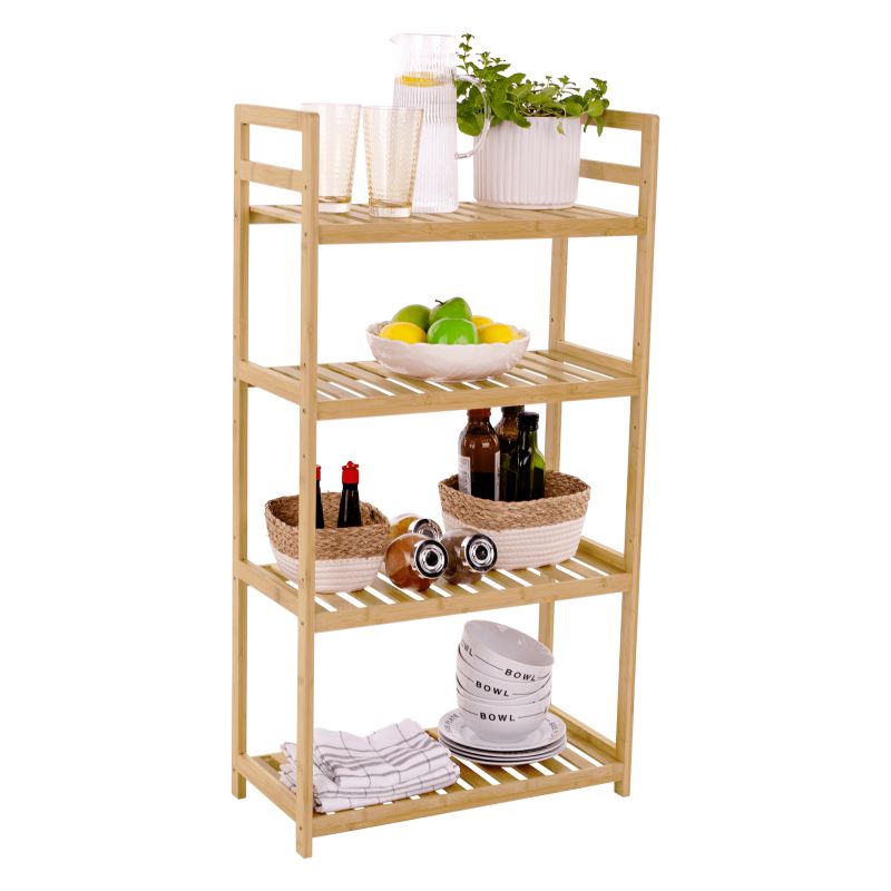 Regál, 53cm, 4-policový, prírodný bambus, FIORE TYP 2