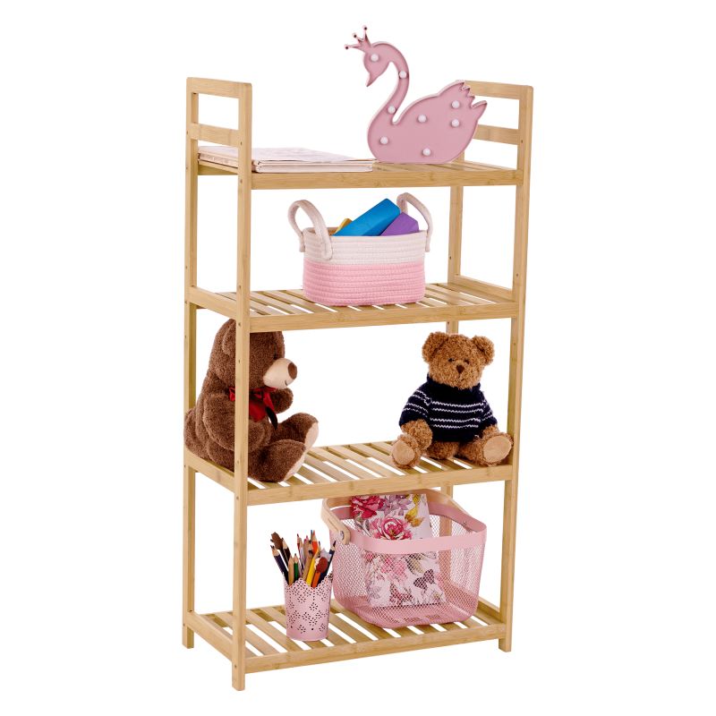 Regál, 53cm, 4-policový, prírodný bambus, FIORE TYP 2