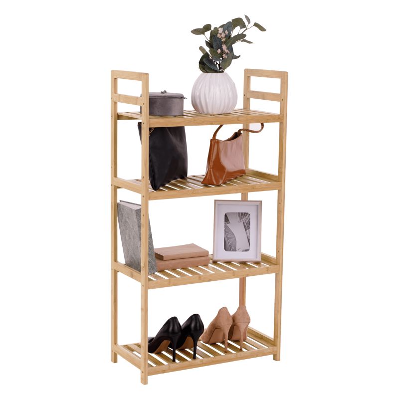 Regál, 53cm, 4-policový, prírodný bambus, FIORE TYP 2