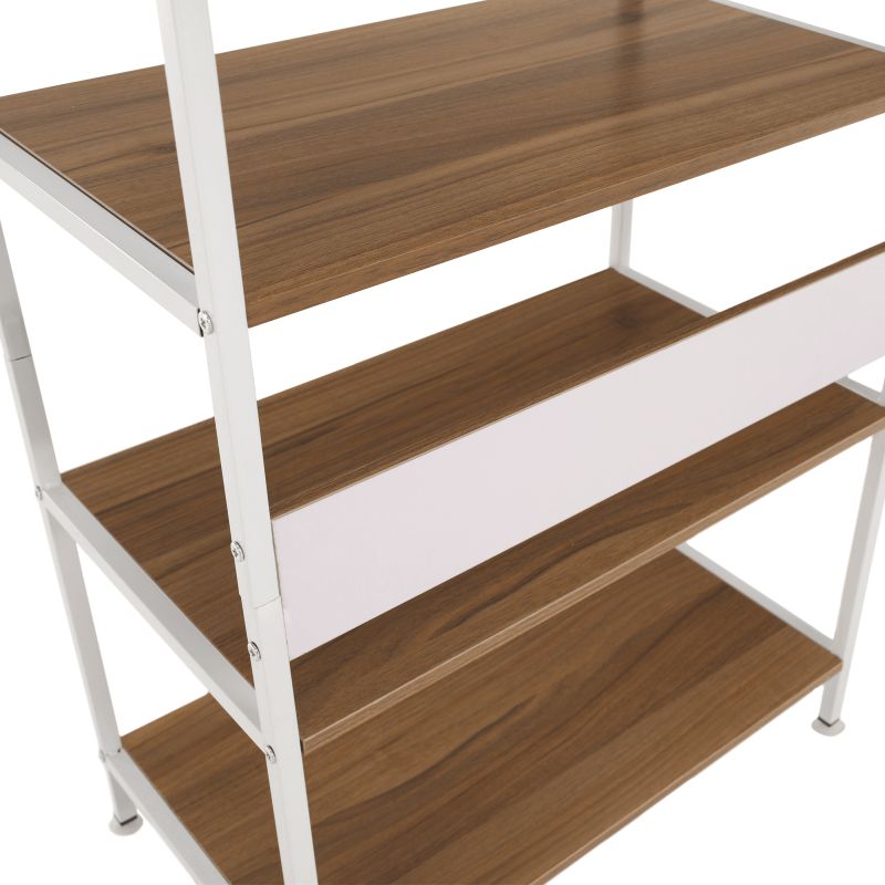 Regál, 60cm, 4-policový, biely, dub sonoma, SALVE