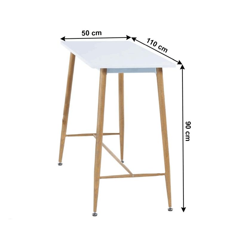 Barový stôl, 110cm, biely, buk, DORTON