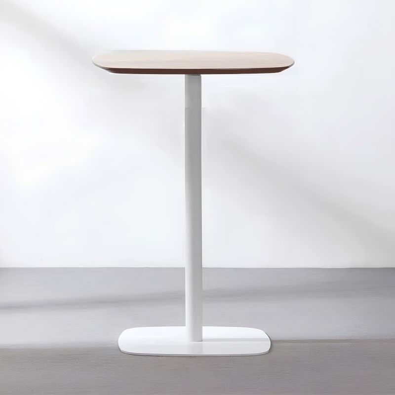 Barový stôl, 60cm, MDF dub, biely kov, HARLOV
