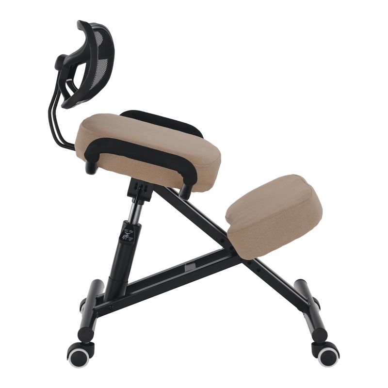 Ergonomická kľakačka, béžová látka, čierna, RUFUS
