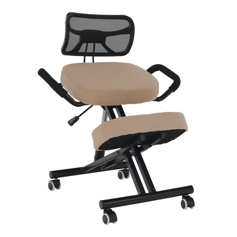 Ergonomická kľakačka, béžová látka, čierna, RUFUS