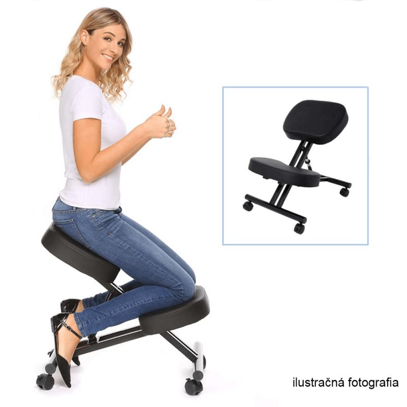 Ergonomická kľakačka, béžová látka, čierna, RUFUS