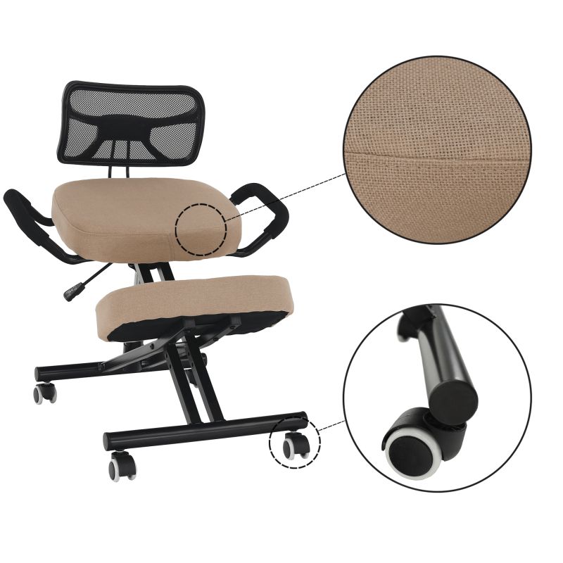 Ergonomická kľakačka, béžová látka, čierna, RUFUS