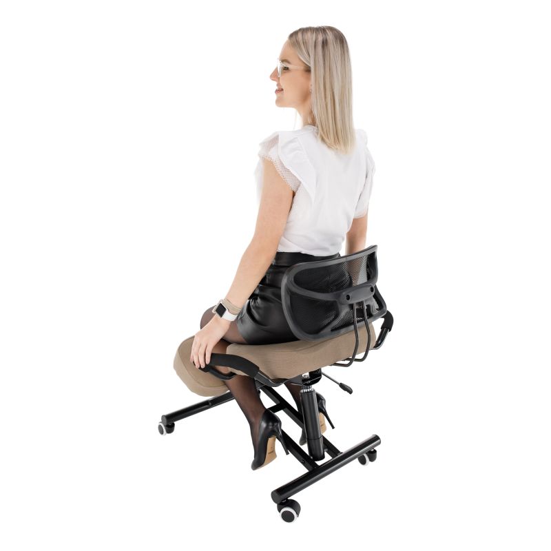 Ergonomická kľakačka, béžová látka, čierna, RUFUS