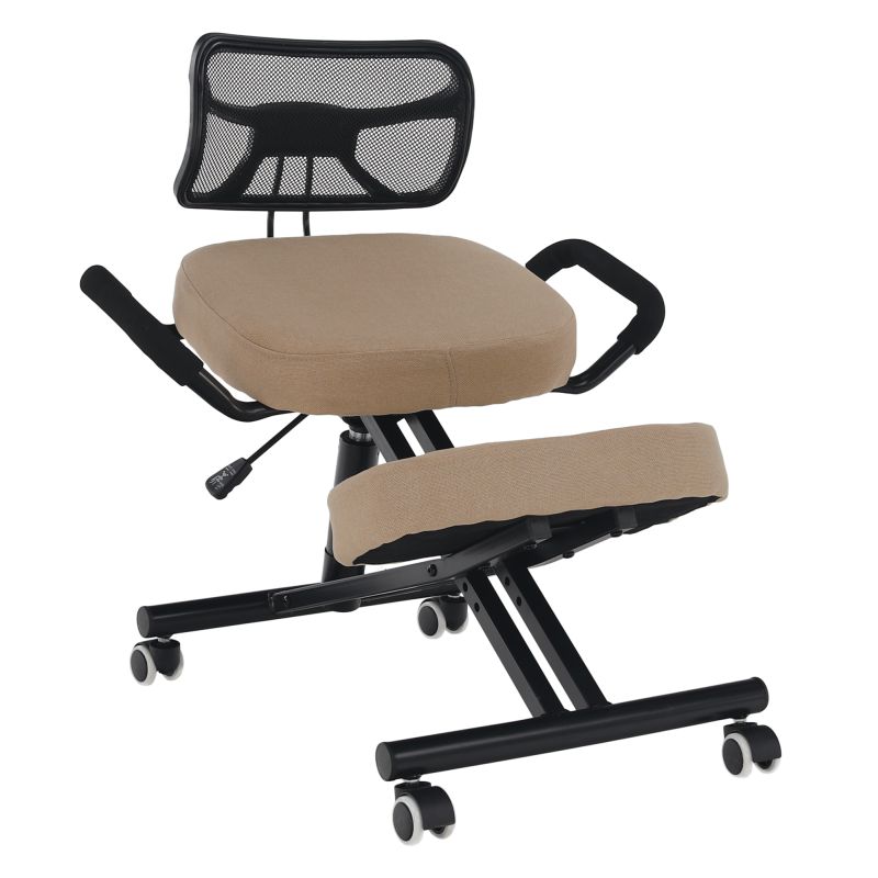 Ergonomická kľakačka, béžová látka, čierna, RUFUS