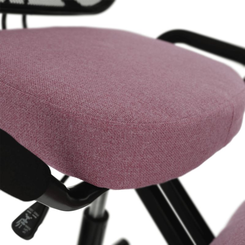 Ergonomická kľakačka, ružová látka, čierna, RUFUS