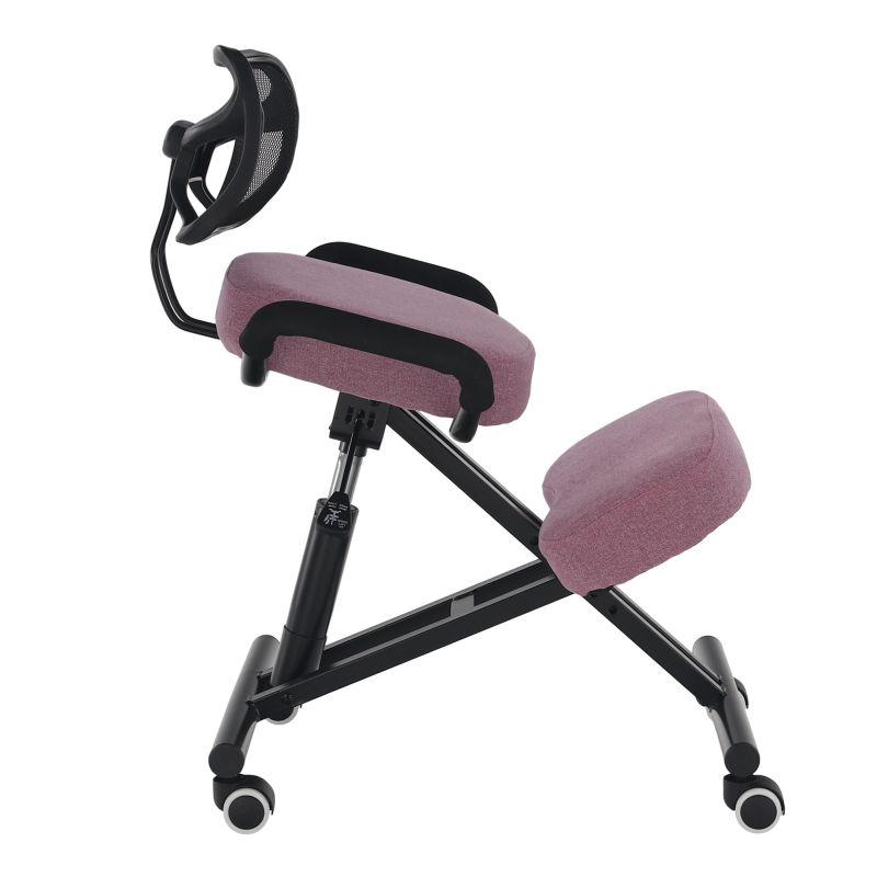 Ergonomická kľakačka, ružová látka, čierna, RUFUS