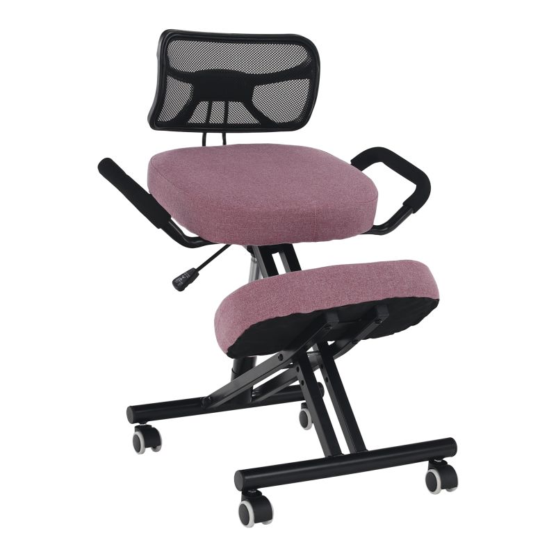 Ergonomická kľakačka, ružová látka, čierna, RUFUS