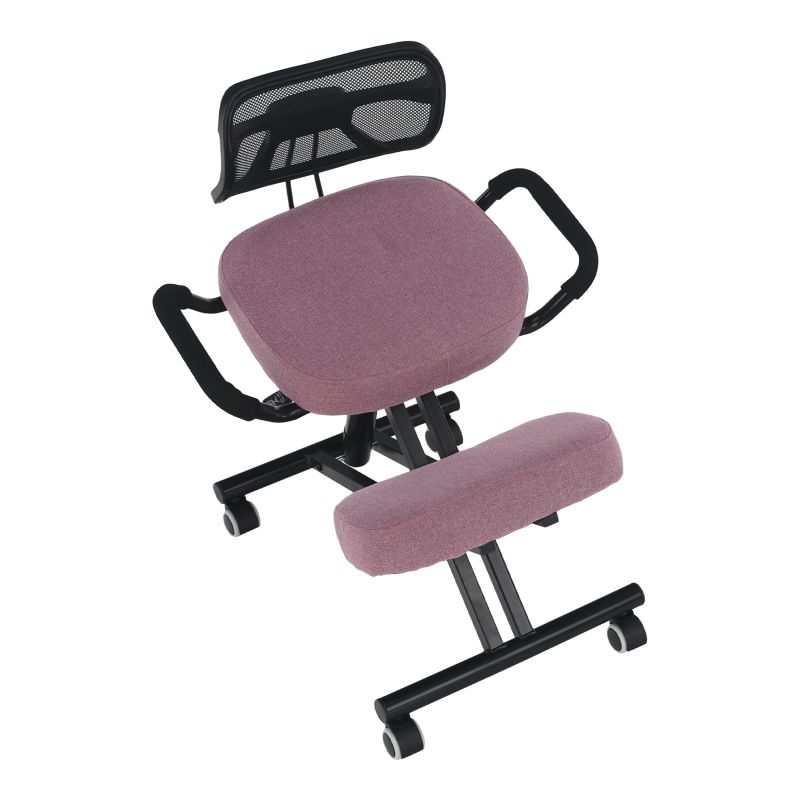 Ergonomická kľakačka, ružová látka, čierna, RUFUS