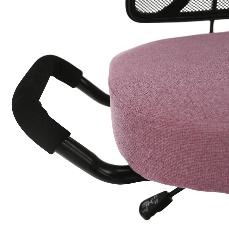 Ergonomická kľakačka, ružová látka, čierna, RUFUS