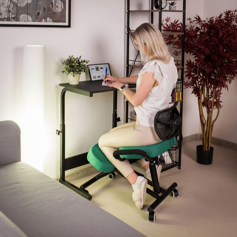 Ergonomická kľakačka, zelená látka, čierna, RUFUS