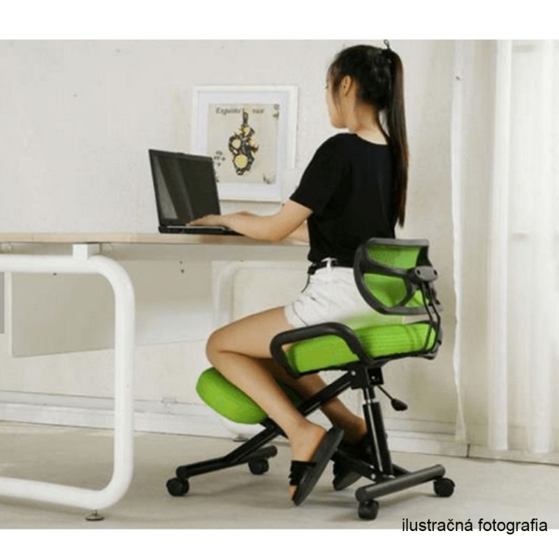 Ergonomická kľakačka, zelená látka, čierna, RUFUS