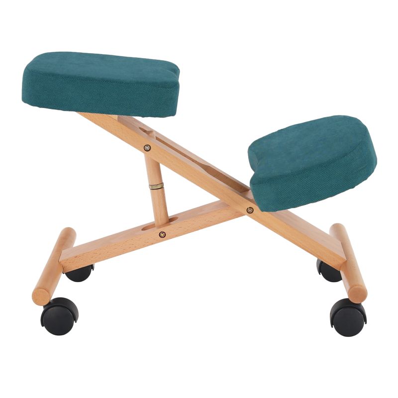 Ergonomická kľakačka, 46cm, petrolejová látka, buk, FLONET