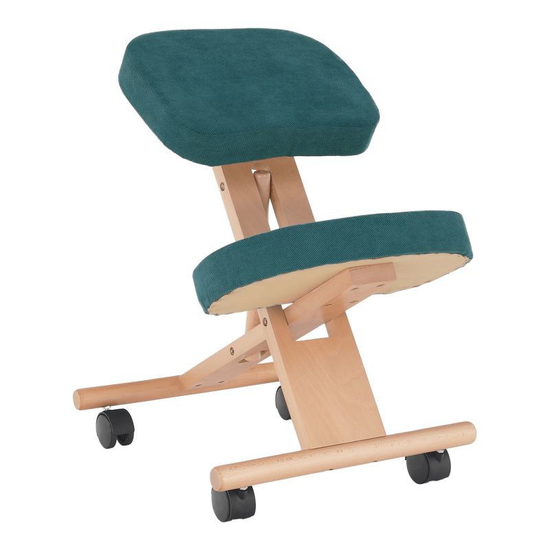 Ergonomická kľakačka, 46cm, petrolejová látka, buk, FLONET