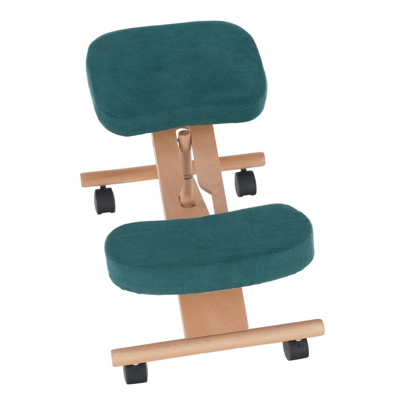 Ergonomická kľakačka, 46cm, petrolejová látka, buk, FLONET