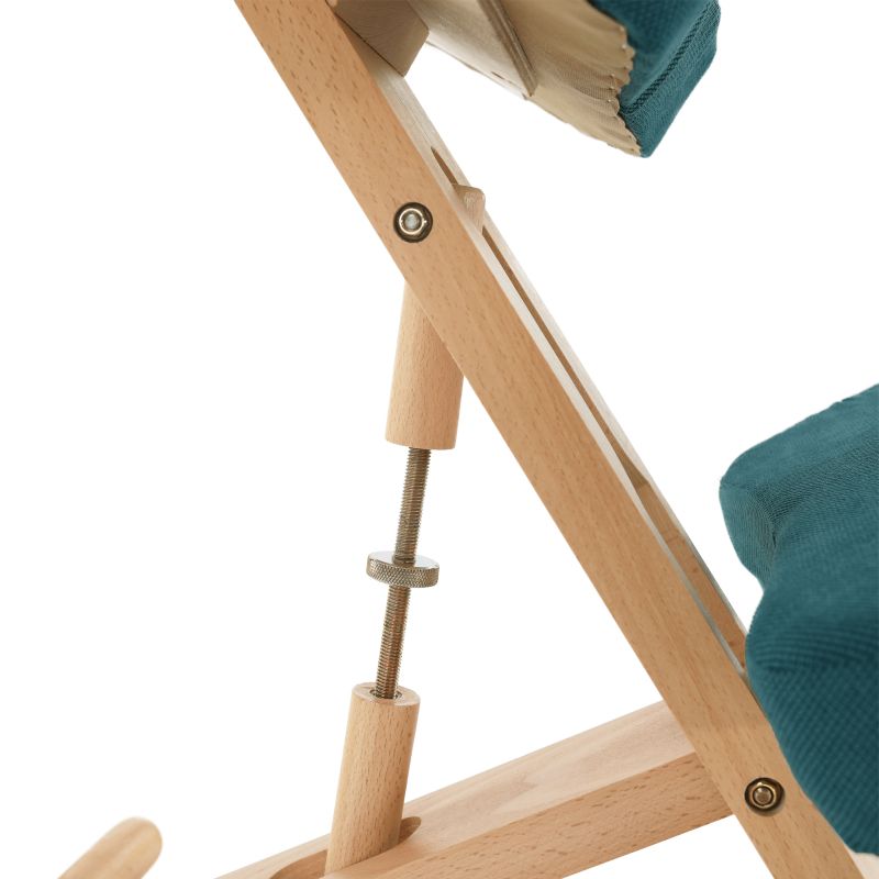 Ergonomická kľakačka, 46cm, petrolejová látka, buk, FLONET
