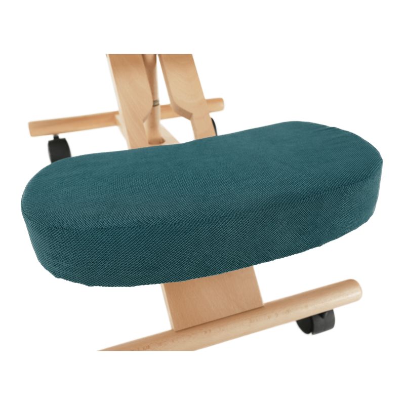 Ergonomická kľakačka, 46cm, petrolejová látka, buk, FLONET