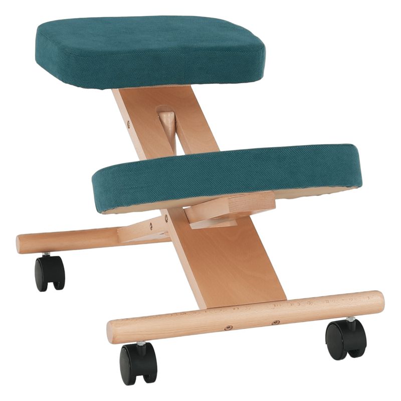 Ergonomická kľakačka, 46cm, petrolejová látka, buk, FLONET