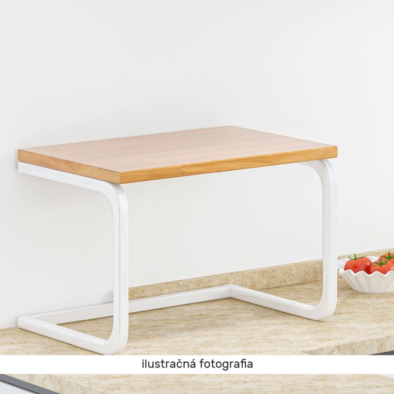 Odkladacia polica, 57cm, biela, dub natural, AVENO