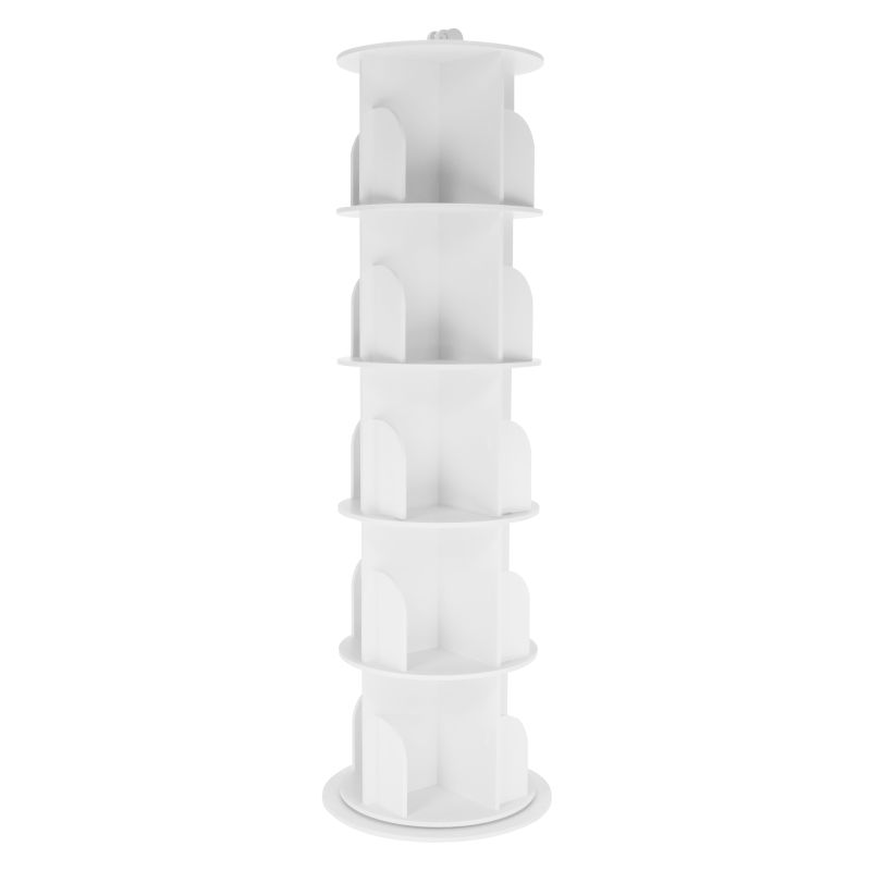 Regál, 50cm, otočný, 5 políc, biely, ERION TYP 2