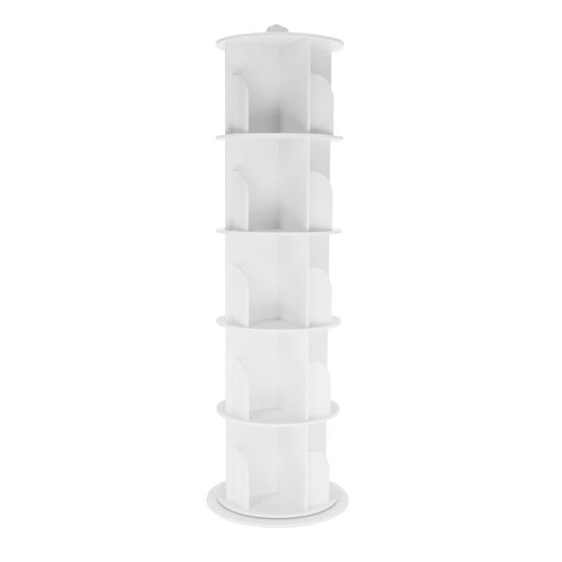 Regál, 50cm, otočný, 5 políc, biely, ERION TYP 2