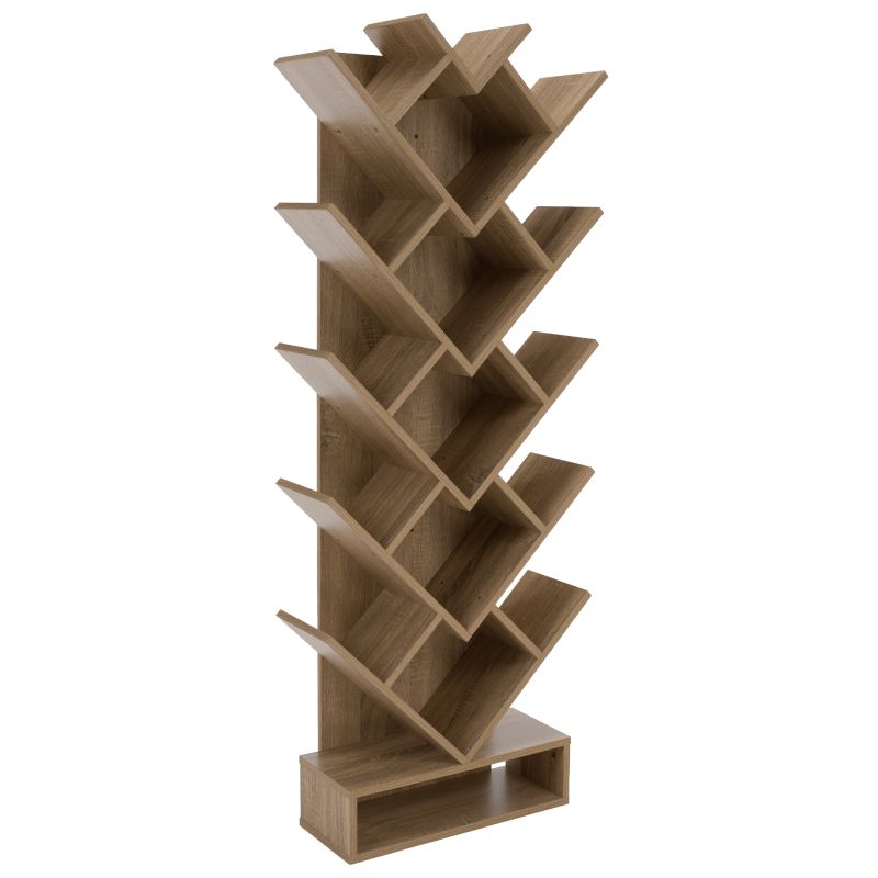 Regál, 59cm, hnedosivý dub, VEVEY