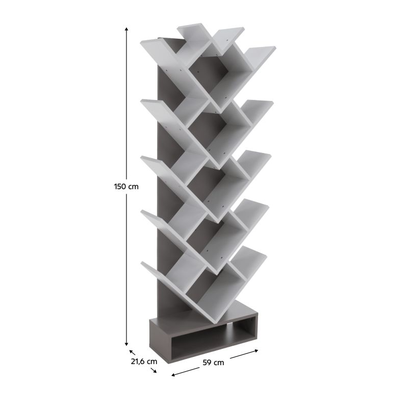 Regál, 59cm, sivý, biely, VEVEY