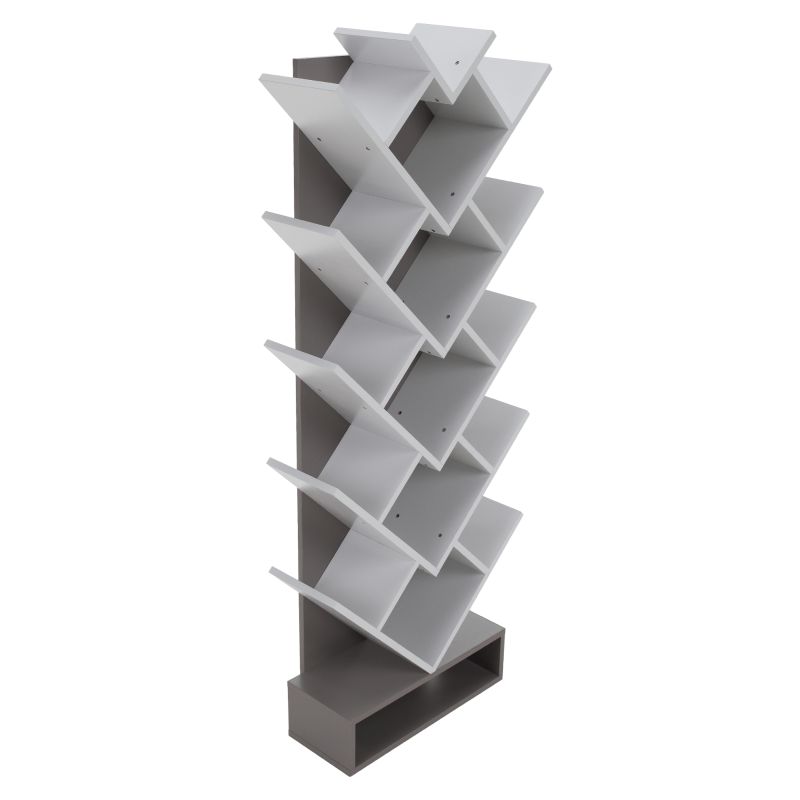 Regál, 59cm, sivý, biely, VEVEY