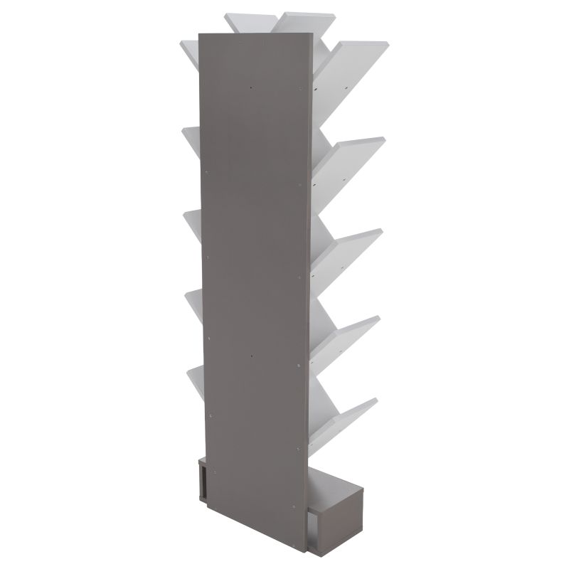 Regál, 59cm, sivý, biely, VEVEY