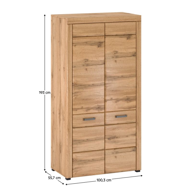 Skriňa, 100cm, vešiaková, dub apalačský, PUSAN F