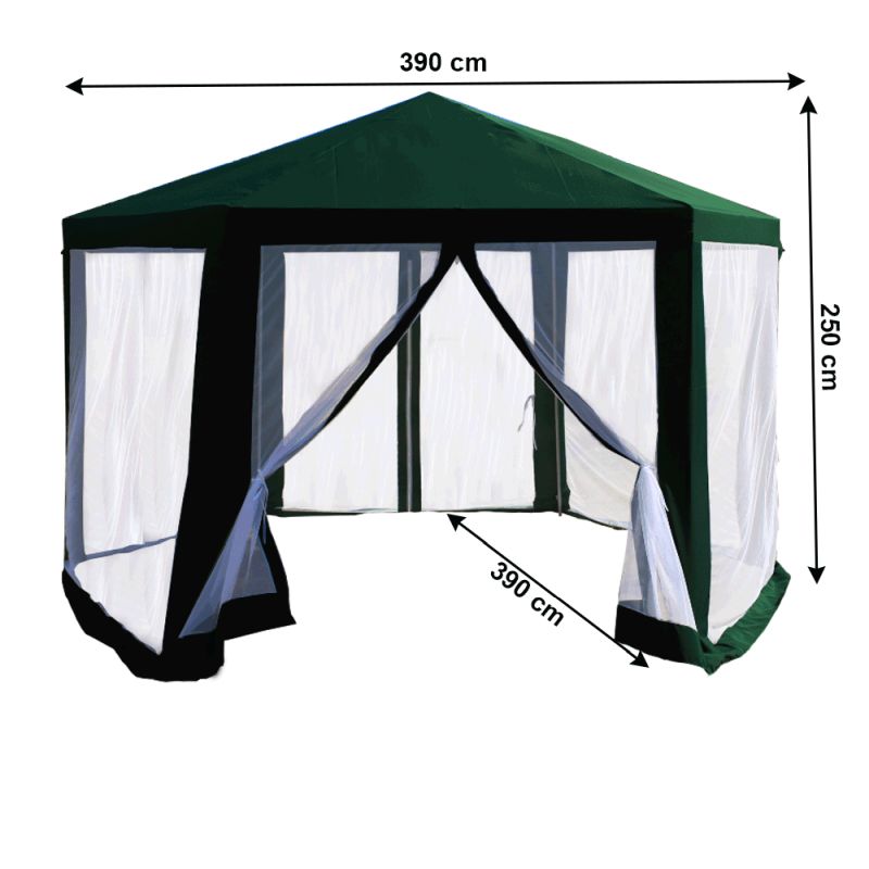 Stanový altánok do záhrady, 3,9x3,9m, zelený, RINGE TYP 1