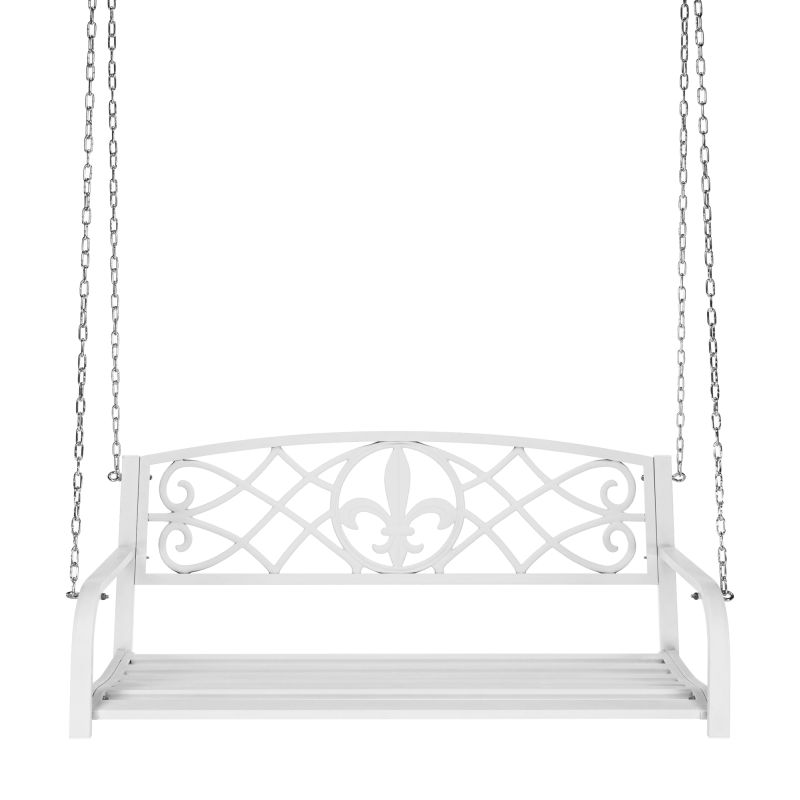 Záhradná hojdačka, 127cm, kov, biela, ABEA