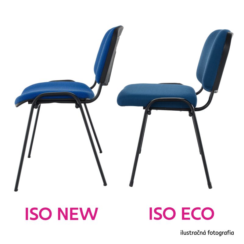 Kancelárska stolička, čierna látka, čierny kov, ISO NEW C11