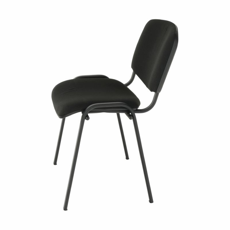 Kancelárska stolička, čierna látka, čierny kov, ISO NEW C11