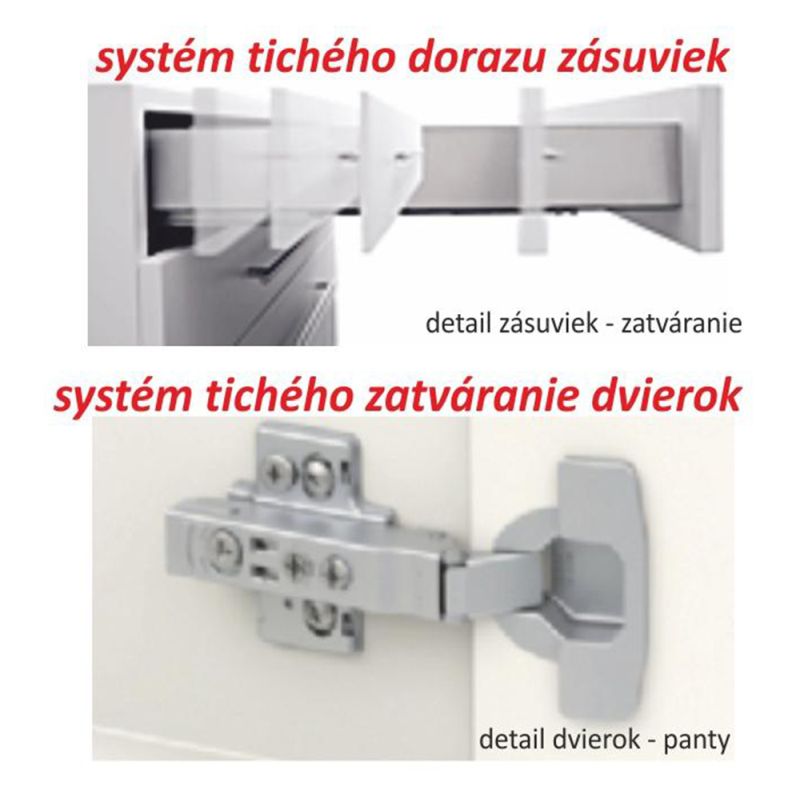 Kuchynská zostava, 260cm, biela, dub sonoma, LINE