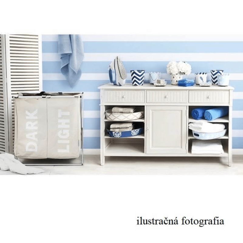 Látkový kôš na bielizeň, 62cm, sivobéžový, LAUNDRY NEW TYP 3