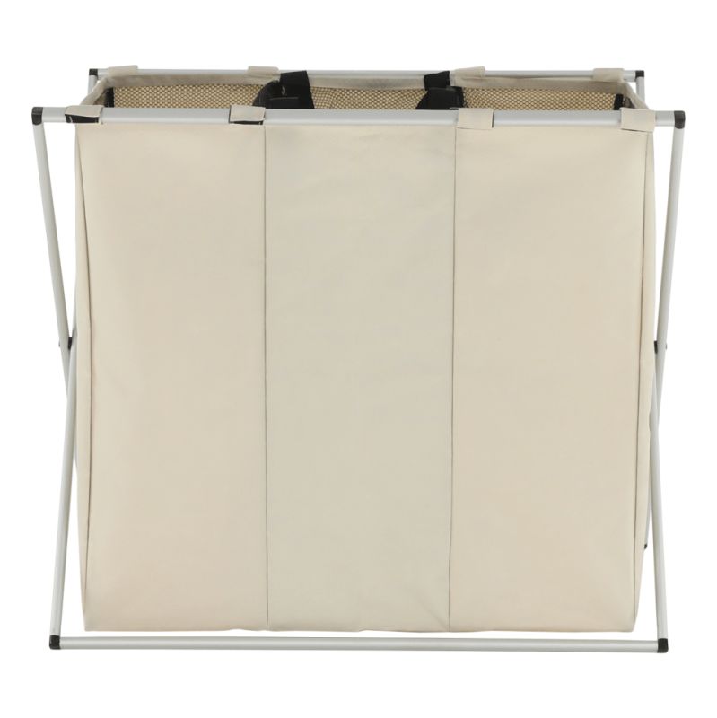Látkový kôš na bielizeň, 62cm, sivobéžový, LAUNDRY NEW TYP 3