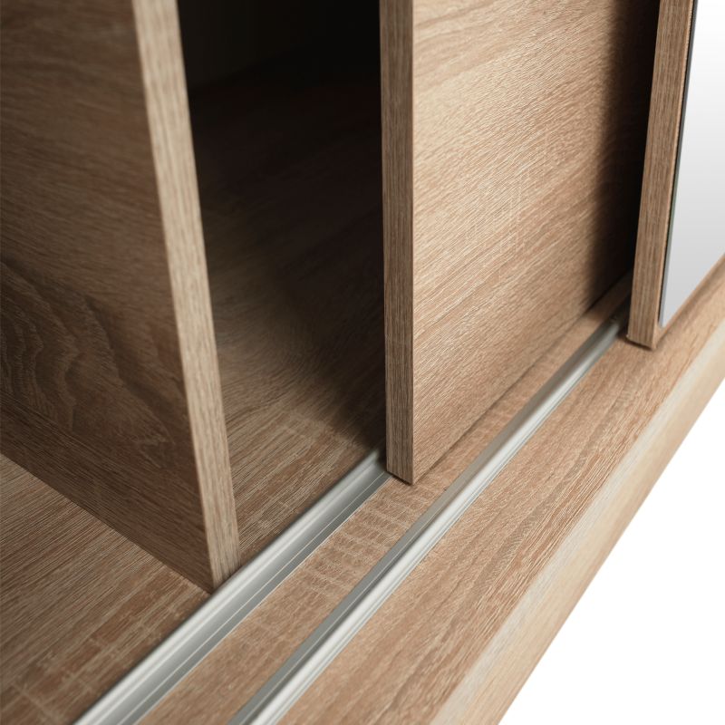 Skriňa, 180cm, kombinovaná, dub sonoma, zrkadlo, LOW