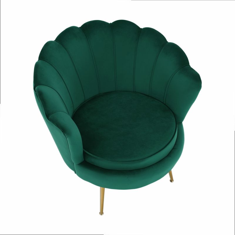 Kreslo, Art-deco, nohy gold chróm, smaragdová látka, NOBLIN