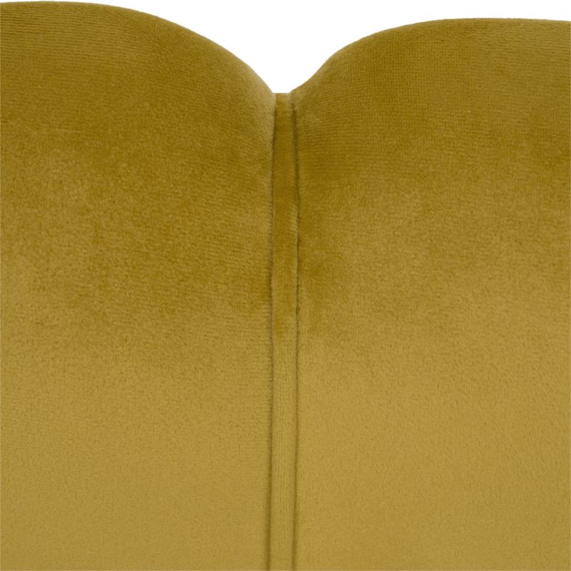 Lavica, Art-deco, nohy gold chróm, horčicová látka, NOBLIN