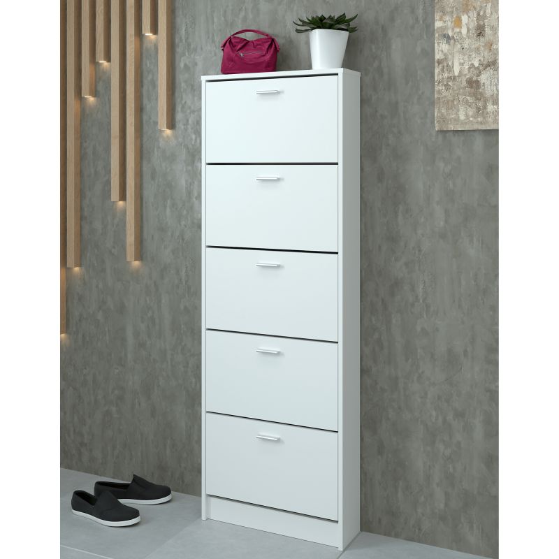 Botník, 58cm, 5-radový, biely, MOBI 15