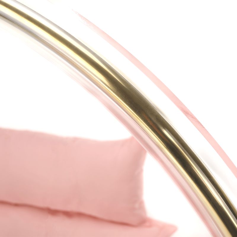 Závesné kreslo, transparentné, látka ružová, BUBBLE NEW TYP 1
