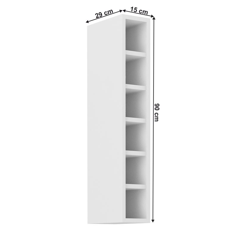 Horná skrinka otvorená, 15cm, biela, LULA 15 G-90 OTW