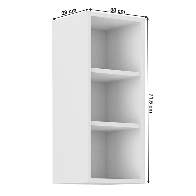 Horná skrinka otvorená, 30cm, biela, LULA 30 G-72 OTW