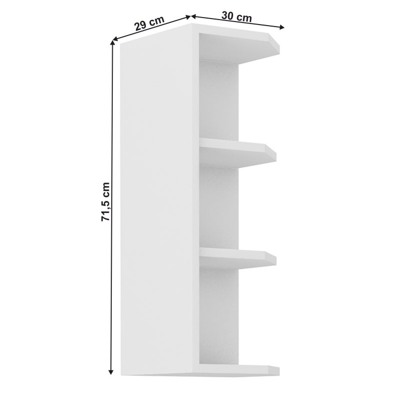 Horná skrinka otvorená, 30cm, biela, LULA 30 G-72 ZAK BB