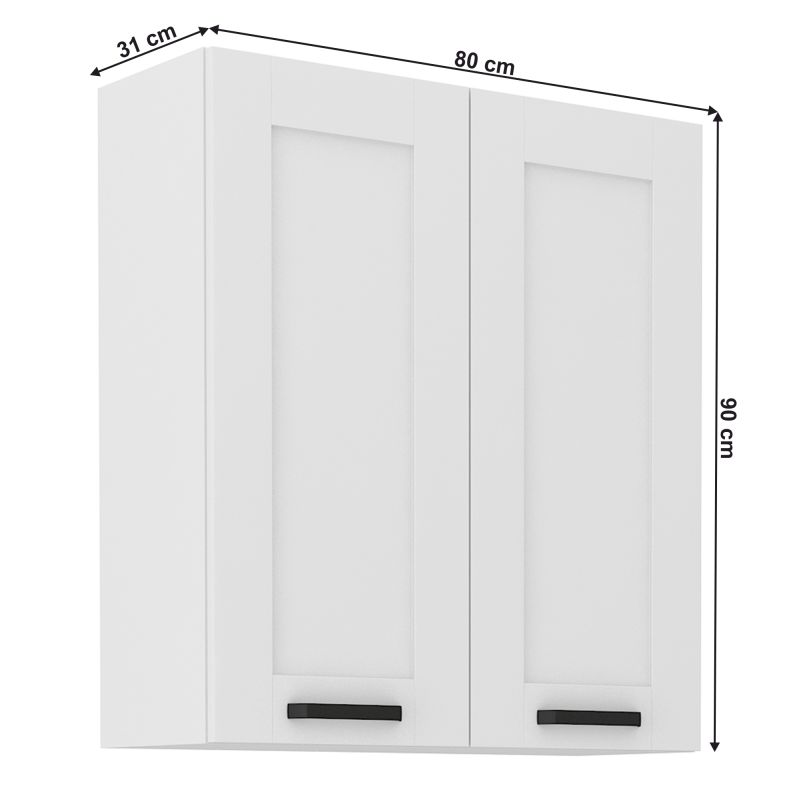 Horná skrinka, 80cm, biela, LULA 80 G-90 2 F